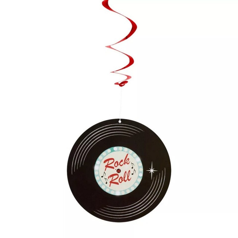 image 1 of Boland Rock N Roll Swirl Party Decoration (Pack of 2) - Blue/Pink/Black - One Size