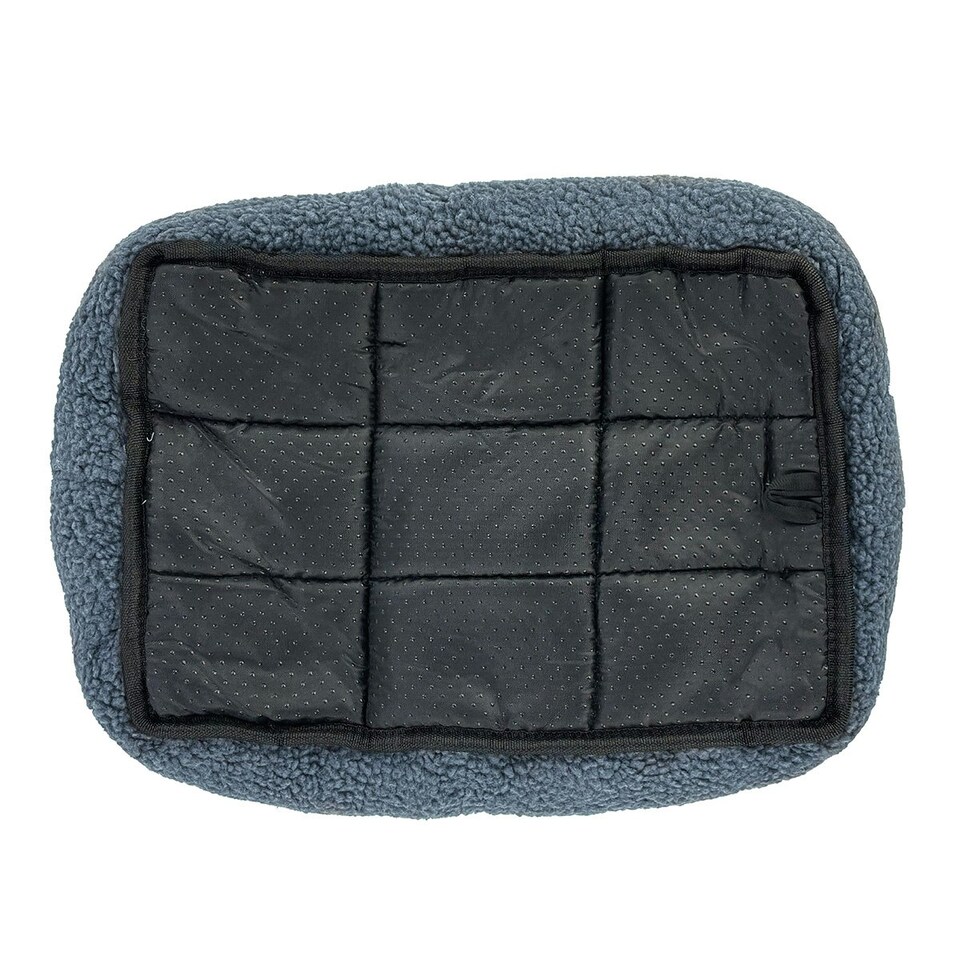 image 1 of HugglePets Sheepskin Washable Pet Bed Grey | L