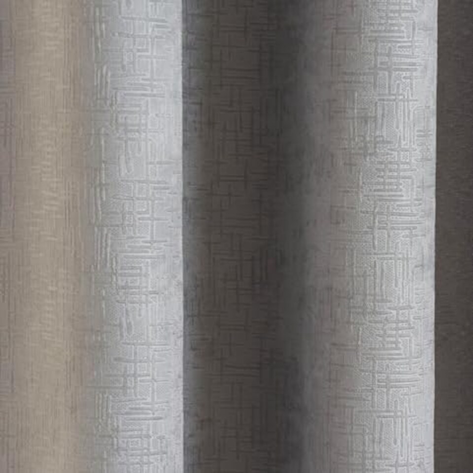 image 1 of Vogue Grey Curtains 66 x 54 inch (168 x 137 cm) Room Darkening Eyelet Thermal Noise Reducing Curtains for Bedroom and Living Room