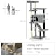 image 2 of PawHut Cat Tree with Scratching Post House Bed Toy for 2 Cats, 148cm, Grey