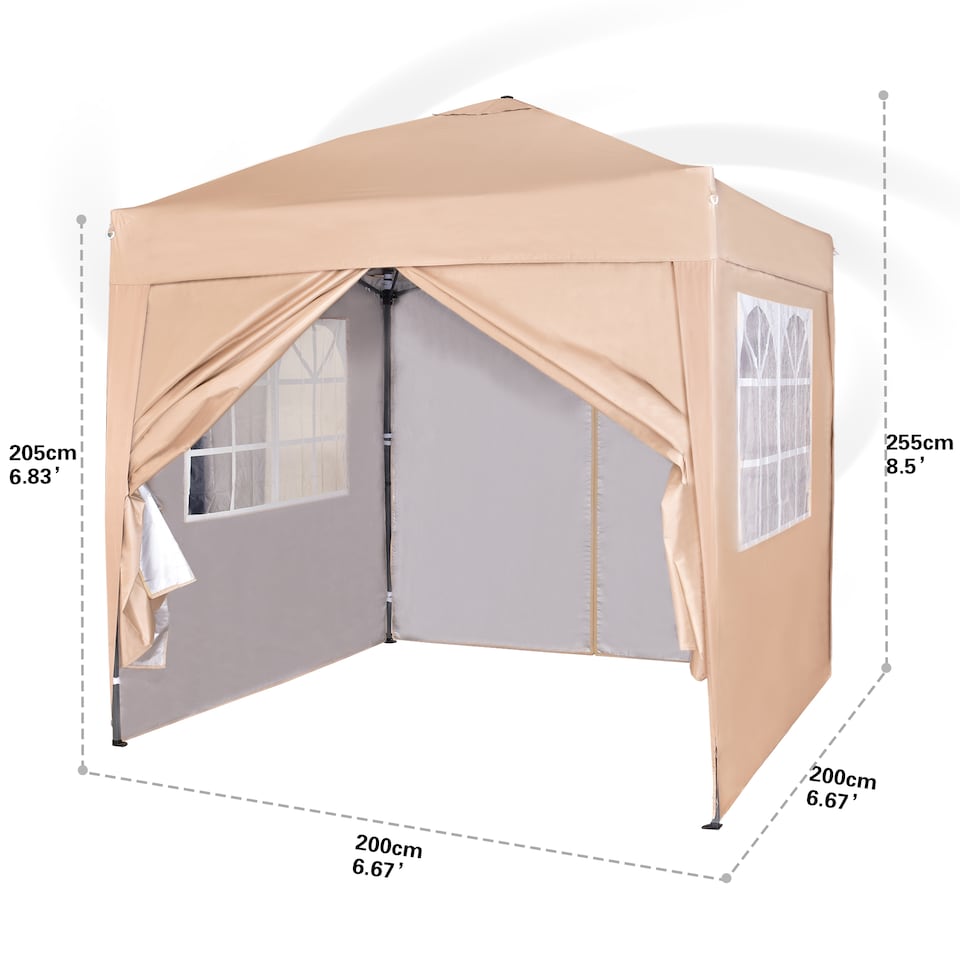image 1 of MCC Direct 2X2 Pop up Beige Gazebo with Sides | Cream | Beige