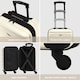 image 2 of 55x35x20cm Carry On Cabin Hard Shell Suitcase - 100+ Airlines Approved Including EasyJet (Paid), British Airways, Ryanair (Priority), TUI Cream | Cream / Black | Cabin Bag