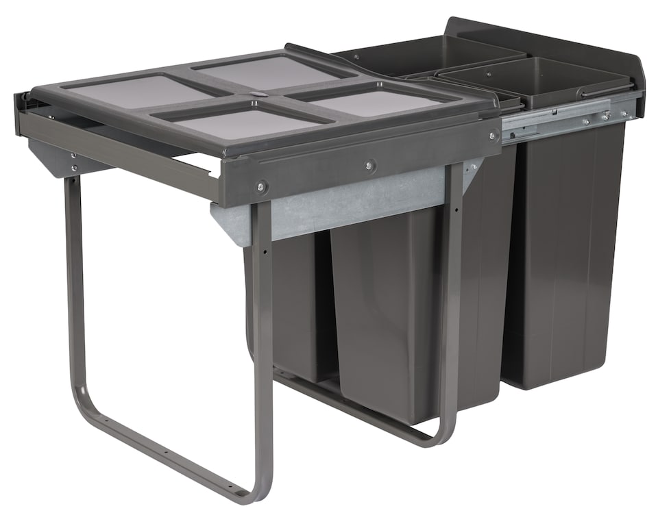 image 1 of Austen & Co. 68L Built-In Hinged Cupboard Kitchen Bin - 3 Compartments