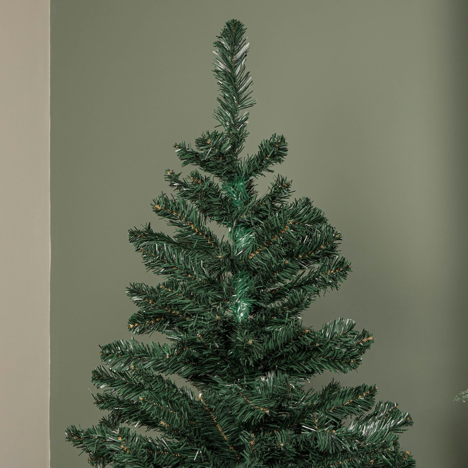 image 1 of 5ft (1.5m) Green Artificial Christmas Tree with Green Metal Stand and 329 Tips