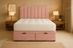 image 1 of 6FT Superking  Pink Teddy Boucle Fabric Foot Lift Ottoman Divan Bed Set Headboard & Mattress