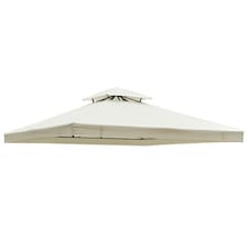 Outsunny 3(m) 2 Tier Garden Gazebo Top Cover Replacement Canopy Roof Cream White