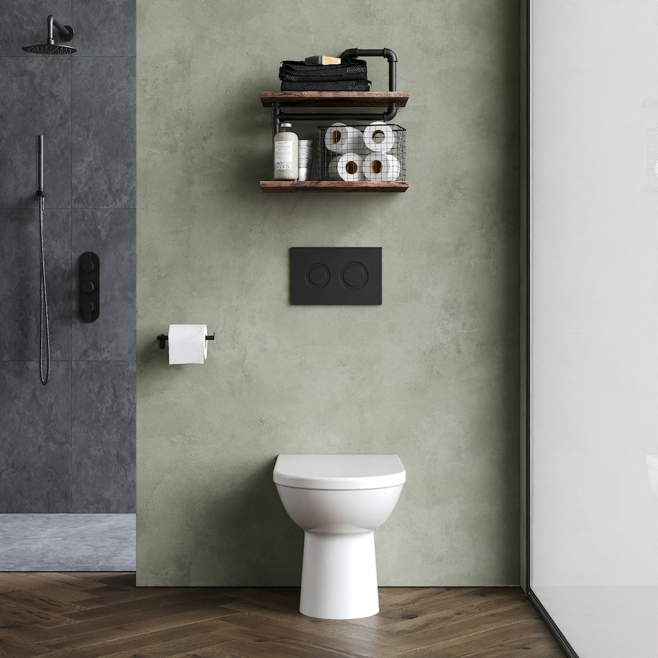 image 1 of Round Back to Wall Toilet Pan   - 395mm x 360mm x 540mm