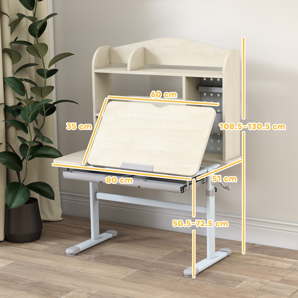 image 1 of AIYAPLAY Kids Desk, Study Desk for Kids Height Adjustable with Tilt-Desktop
