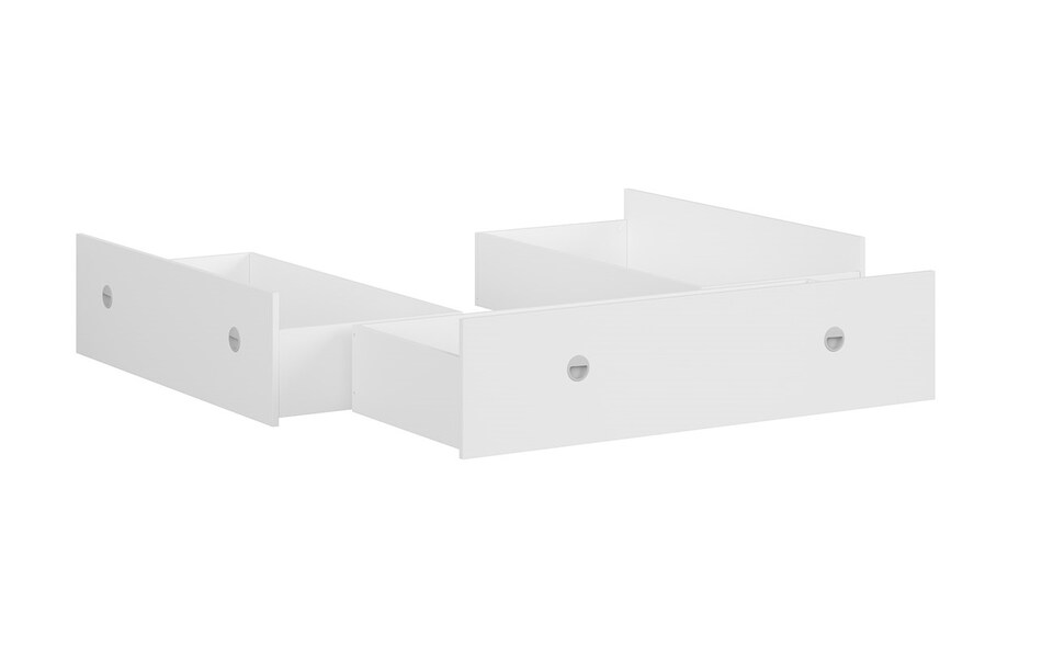 image 1 of White King Size Bed with Drawers Shelves Storage Frame Headboard 160cm Wooden Euro Wooden Slats Nepo