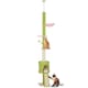 image 1 of PawHut Floor to Ceiling Cat Tree, 5-Tier Flower Cat Tower Adjustable Height 220-240 cm with Hammock, Condo, Scratching Posts, Ramp, Perches, Kitty Activity Centre for Indoor Kittens, Green