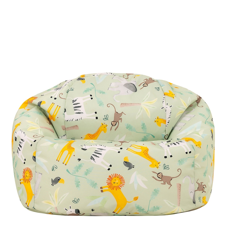 image 1 of Kids Safari Bean Bag Chair Green Childrens Bean Bags | Green | Green | 1