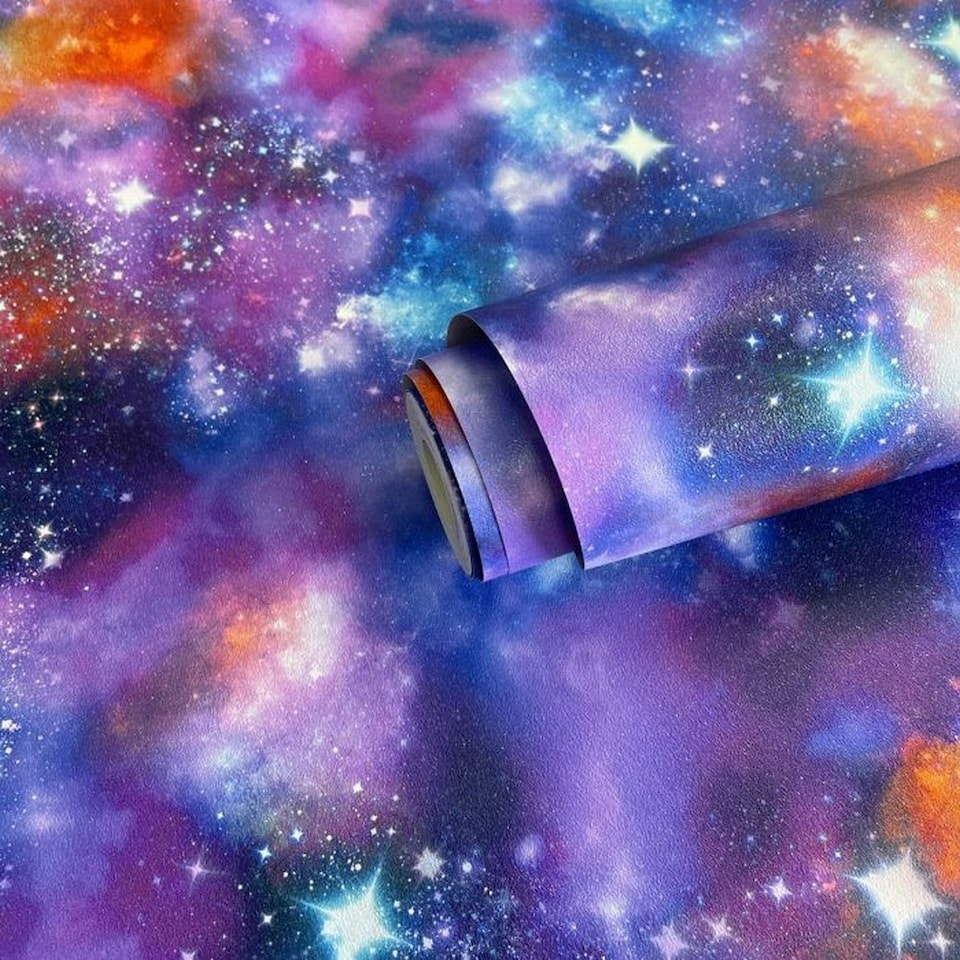 image 1 of Rasch Cosmic Space Wallpaper - Blue/Purple - 32.8ft x 21in Blue