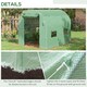 image 5 of Outsunny 2.5 x 2m Walk-In Polytunnel Greenhouse with Roll Up Door Windows Green