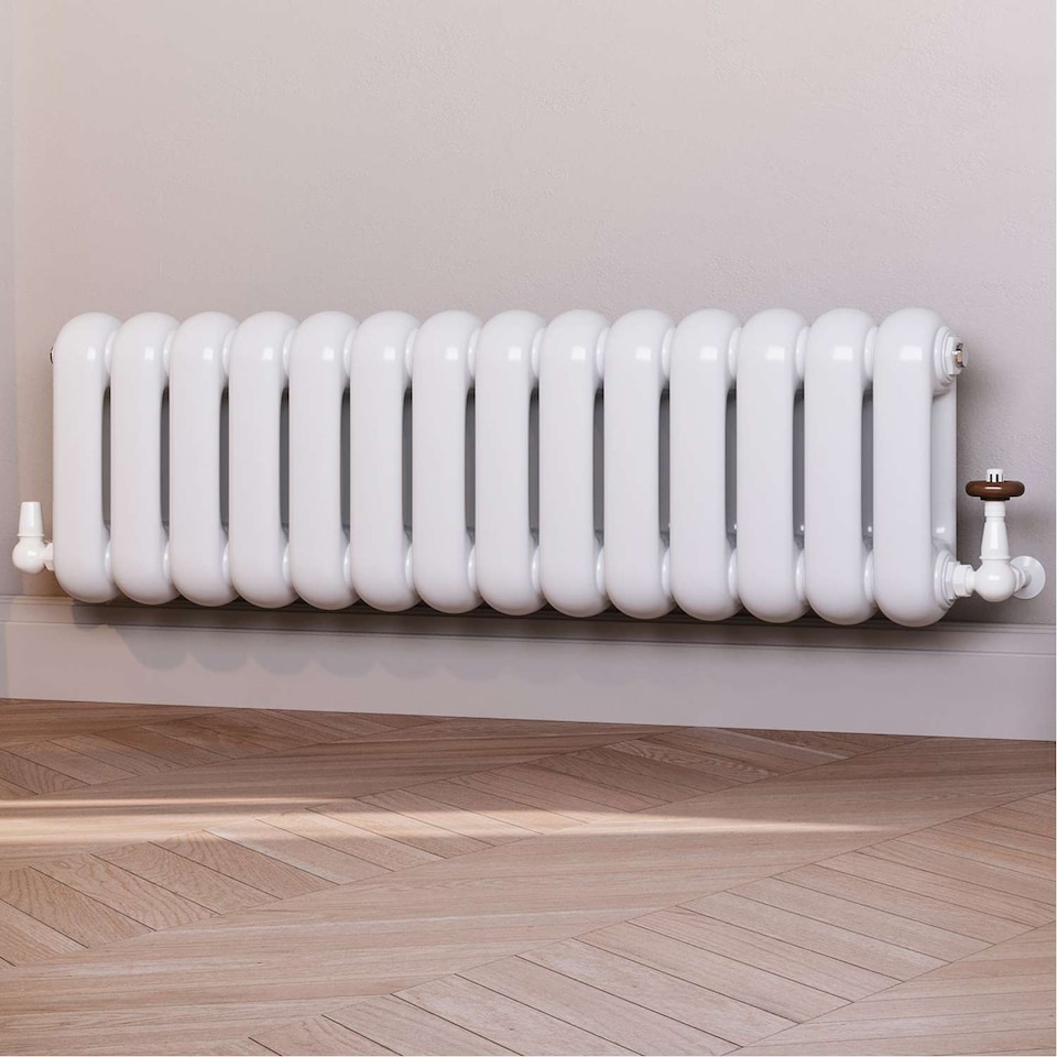 image 1 of Derry Traditional - White Thermostatic Radiator Valve & Installation Kit Corner 15mm