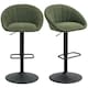 image 1 of HOMCOM Swivel Bar Stools Set of 2 Height Adjustable Bar Chairs Dark Green | Green | Adjustable Height | 2