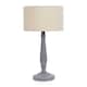image 3 of ValueLights Victoria Grey Wood Table Lamp Cream Shade