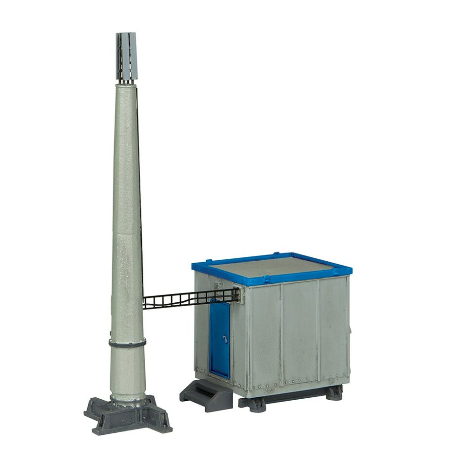 Bachmann Scenecraft GSM-r Telecom Blue Cabin/Monopole (Pre-Built)