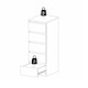 image 10 of Naia Narrow Chest of 5 Drawers in Concrete and White High Gloss