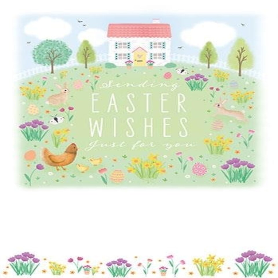 Words 'n' Wishes Easter Card for Friends and Family, 17.6 x 12.7 cms, FSC Certified and Multi-Coloured
