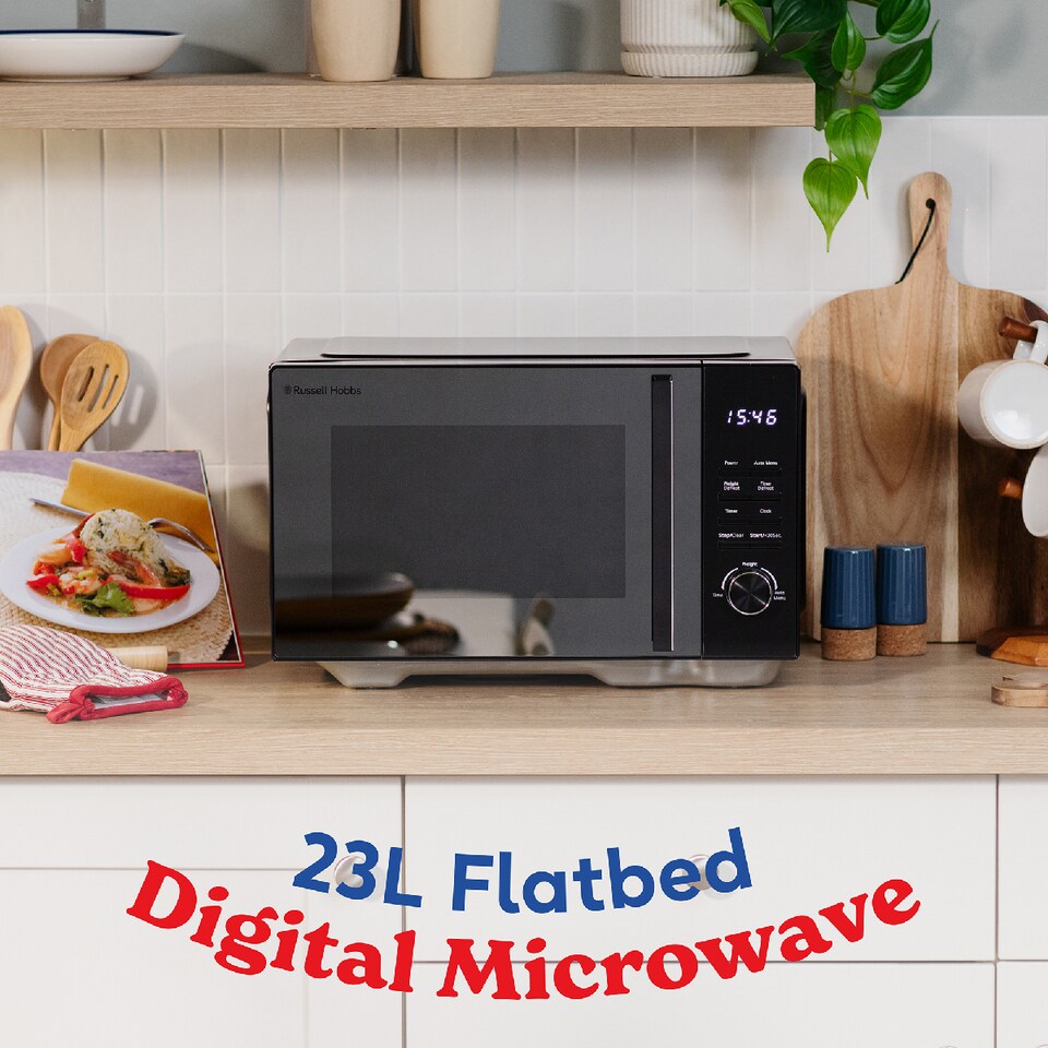 image 1 of Russell Hobbs RHFM2365B 23L Flatbed Digital Microwave in Black