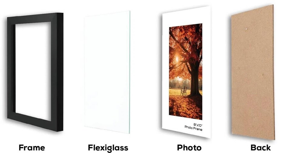 image 1 of 10 Pc Modern Photo Frame Set Wall Mountable and Freestanding Gallery | Black | Black | Not provided