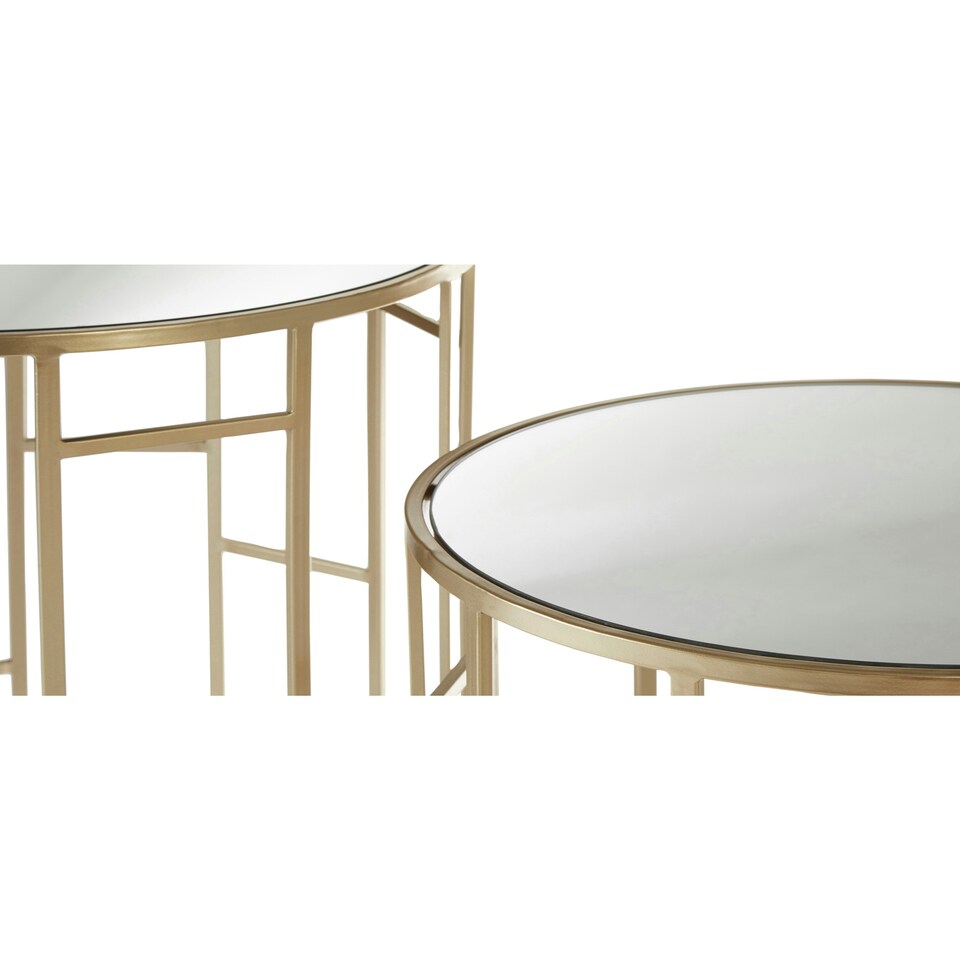 image 1 of Avantis Asymmetrical Frame Set Of 2 Tables Gold