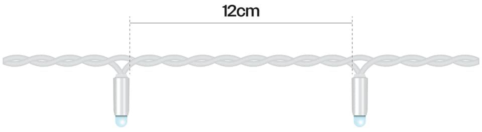 image 1 of Led String Lights White Rubber Warm White 20M