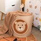 image 4 of OHS Kids Round Lion Felt Toy Storage Organiser Basket - Brown