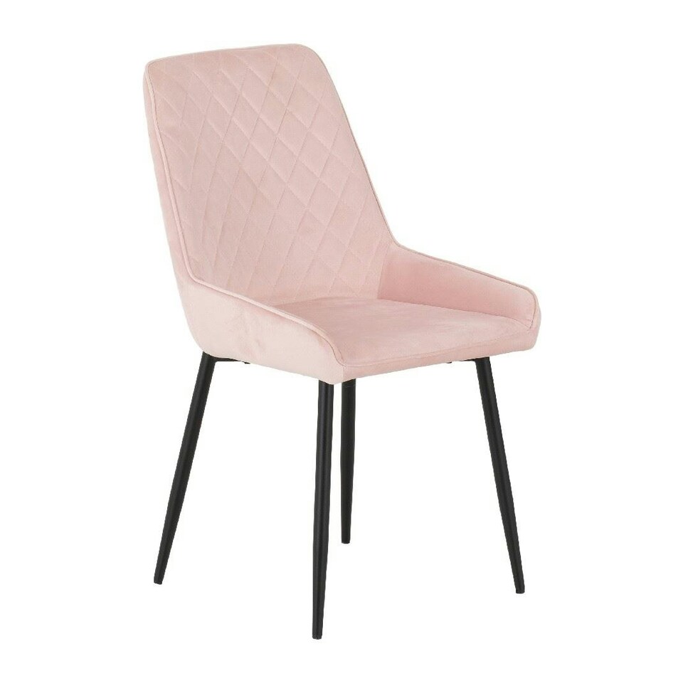 image 1 of Quebec Straight Edge Dining Set with 4 Avery Chairs Pink | Baby Pink