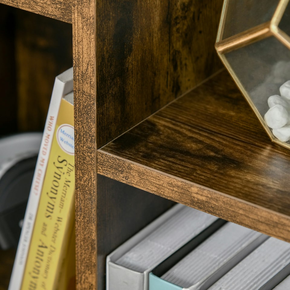 image 1 of HOMCOM Bookcase Modern Bookshelf Cabinet for Home Office Rustic Brown