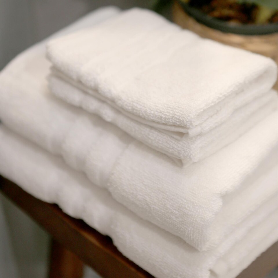 image 1 of Nicola Spring Cotton Hand Towels - 90cm x 50cm - White - Pack of 2