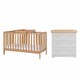 image 1 of Tutti Bambini Oak Malmo Cot Bed with Rio Furniture 2 piece Set Dove Grey/Oak