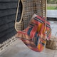 image 4 of Striped Bright Geometric Pattern Blanket | Multi