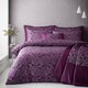 image 1 of Sandringham Damask Soft Easy Care Bed Linen Bedding Duvet Cover Quilt Set With Pillow Cases | Purple | Super King