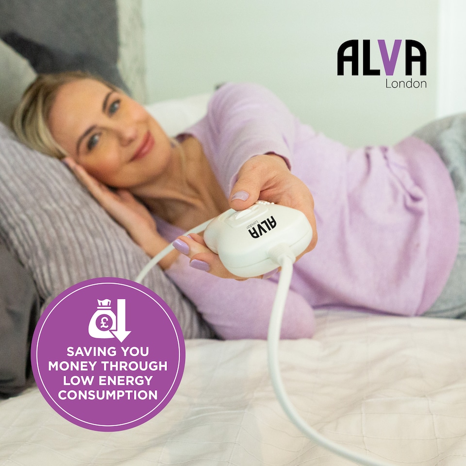 image 1 of Alva London - Electric Under Blanket - Double - Tie-Down - 120x135cm - Single Controller