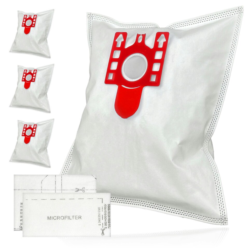 image 1 of SPARES2GO 4 Bags for MIELE FJM Air Filters 9917710 Cloth Microfibre C1 C2 C3 S4210 S6210