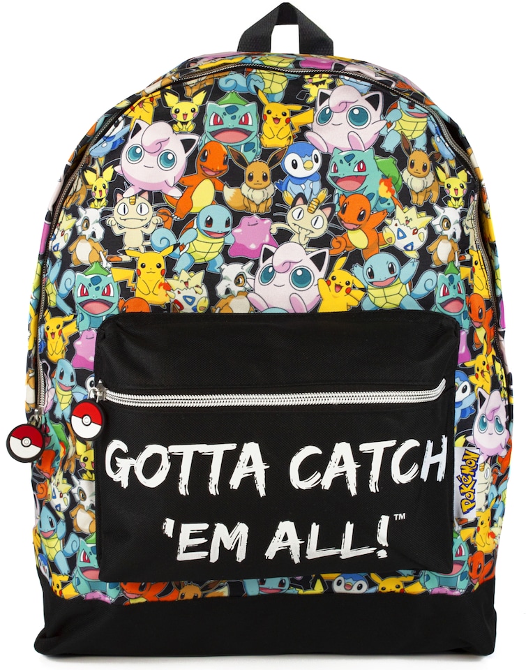 image 1 of Pokemon Kids Gamer School Backpack | Adjustable Straps for All-Day Comfort | Unisex Design for Young Pokemon Enthusiasts | Dynamic Pokemon-Themed Backpack | Multiple Pockets Keep Essentials Organized | Black | Black