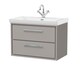 image 1 of Balterley Modern Wall Hung 2-Drawer Bathroom Vanity Unit with Fireclay Basin | Grey | Pebble Grey | 606 x 830 x 471mm