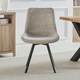 image 3 of Set of 2 Caino Swivel Seat Fabric Dining Chairs - Beige
