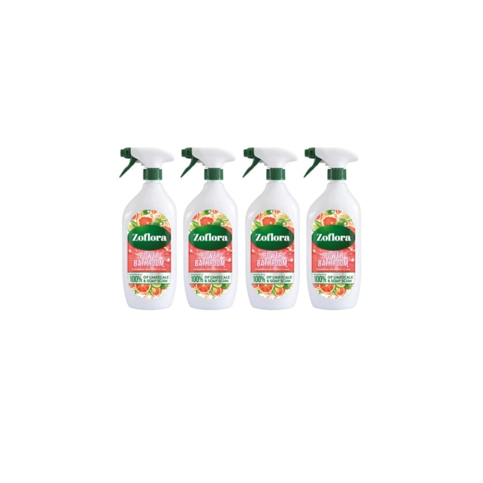 Zoflora Bathroom Grapefruit and Lime Disinfectant Spray 800ml | White | 4 - White | 4 Pack | 1