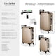 image 6 of Suitcases Set of 3 - scale, luggage tag, lock included, swivel wheels | Cream | champagne | 1