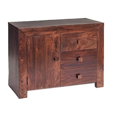 Mary Mango Wood Sideboard 3 Drawers 1 Door Brown
