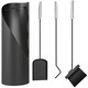 image 1 of Outsunny 4 PCS Fireplace Companion Set, Metal Fireside Companion Set, Black