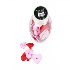 Trimits Assorted Hearts Jar of Buttons for Dressmaking - per pack