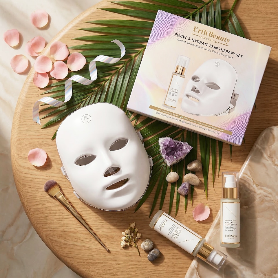 image 1 of Erth Skin London Revive & Hydrate Skin Therapy Set (Skin Retreat & Renew Light Therapy Face Mask + Ha Serum 60ml