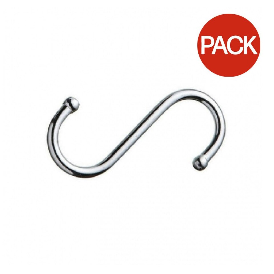 Securit Utensil Hooks With Ball Tip (Pack Of 4) - Silver - 80mm