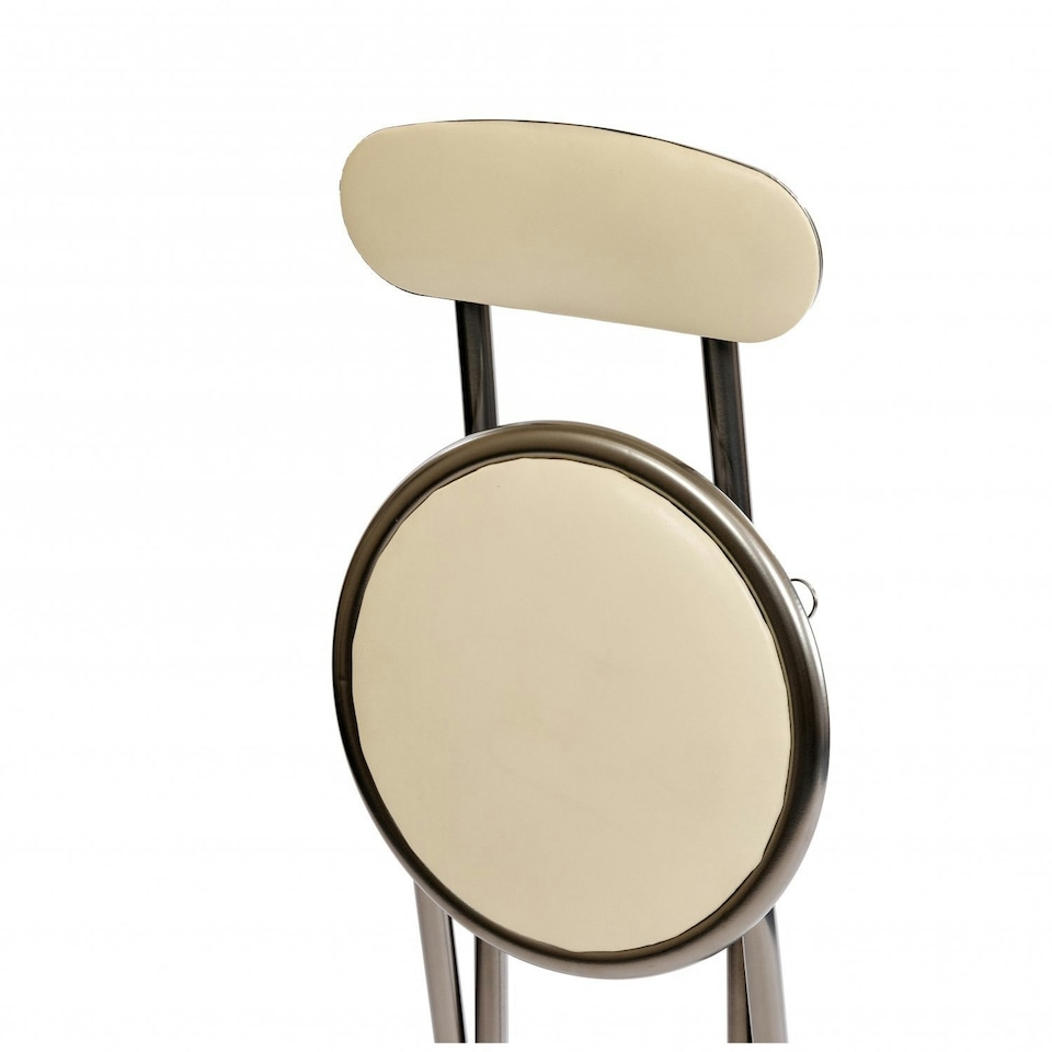 image 1 of Oypla White Padded Folding High Chair Breakfast Kitchen Bar Stool Seat White