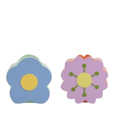 Raspberry Blossom Set of 2 Candle Holders Multi