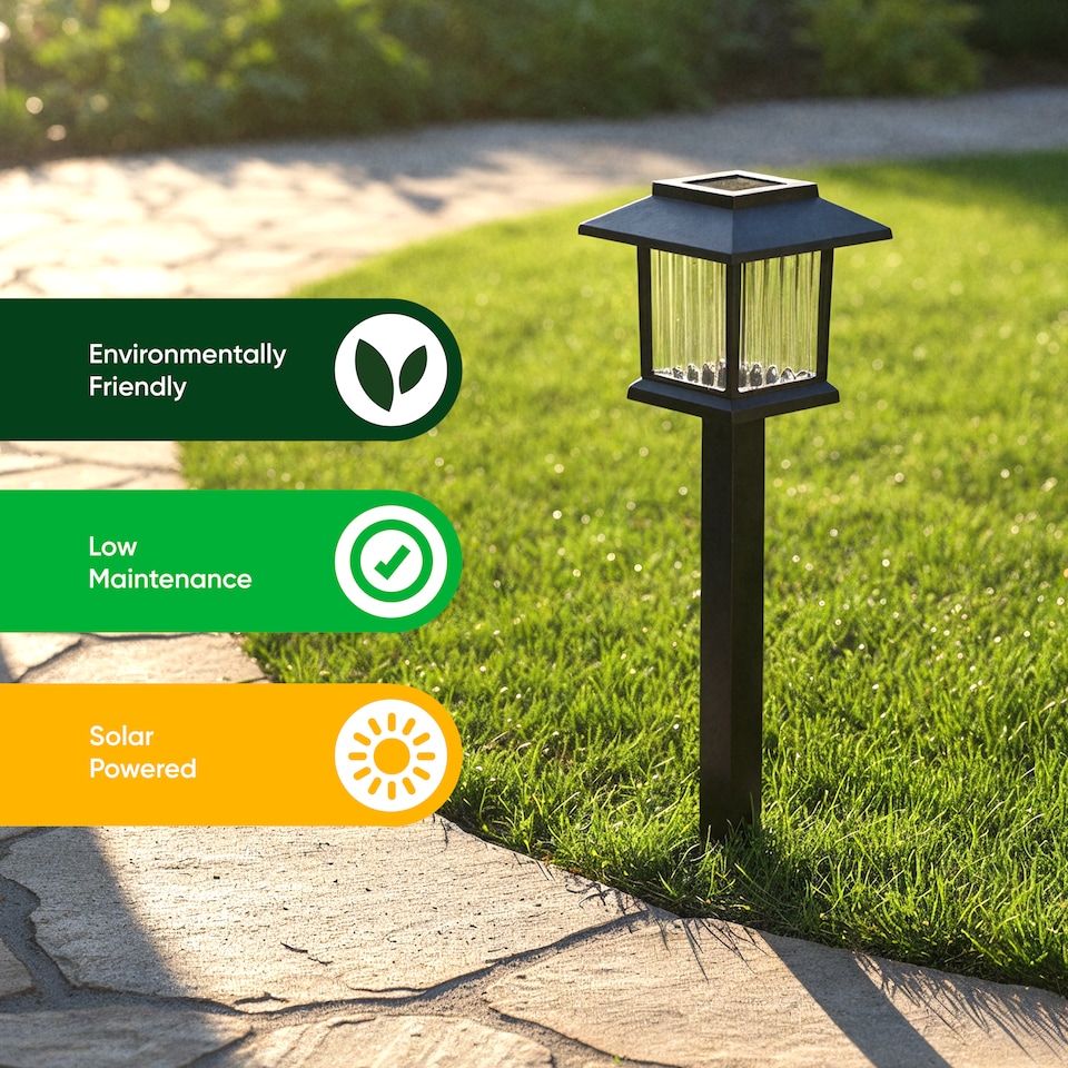 image 1 of Gardenwize 6 Pack Illuminated Solar Path Stake Lights