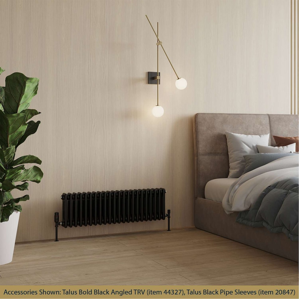 image 1 of Alpha Triple Column Heated Bathroom Radiator - Black - (H) 300mm x (W) 999mm